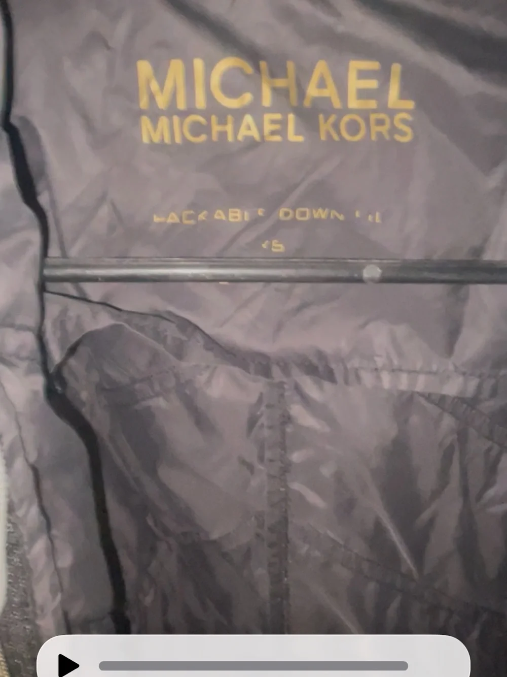 Michael Kors Black Quilted Packable Jacket XS